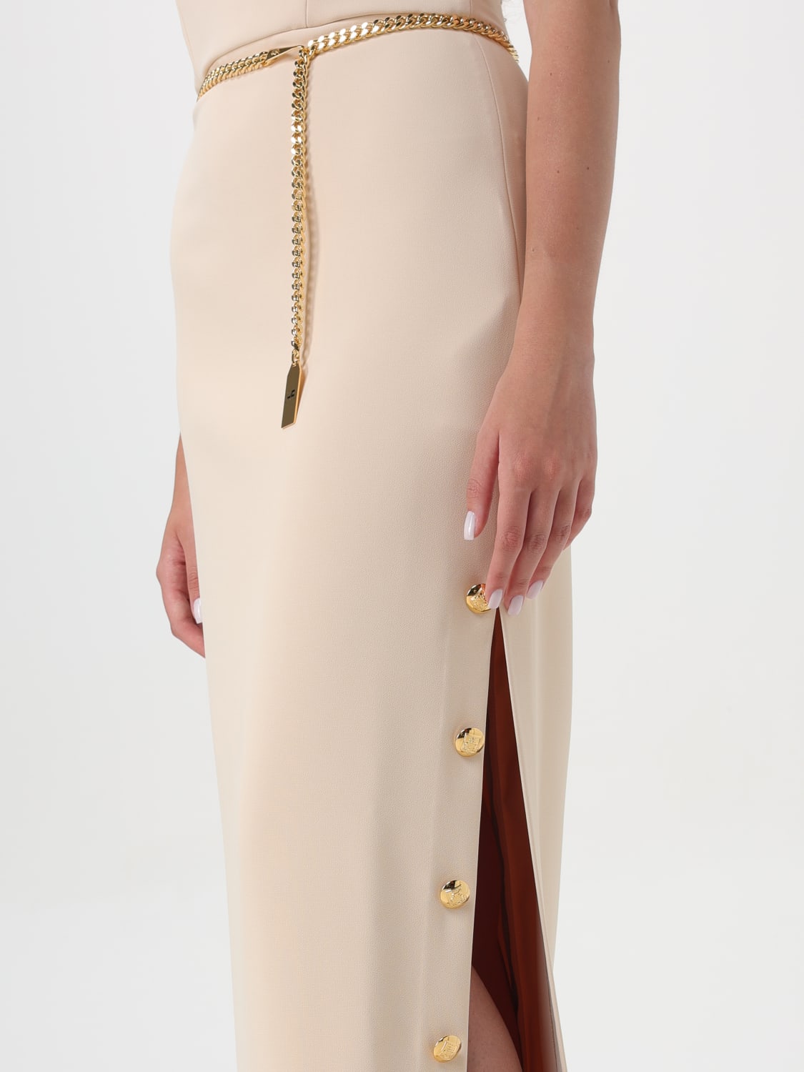 ELISABETTA FRANCHI DRESS: Dress woman Elisabetta Franchi, Cream - Img 3