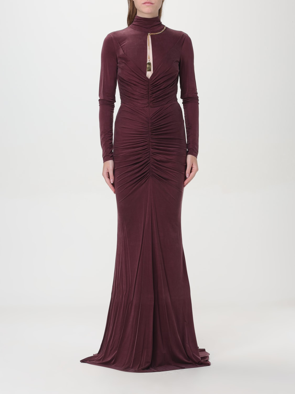 ELISABETTA FRANCHI DRESS: Dress woman Elisabetta Franchi, Burgundy - Img 1