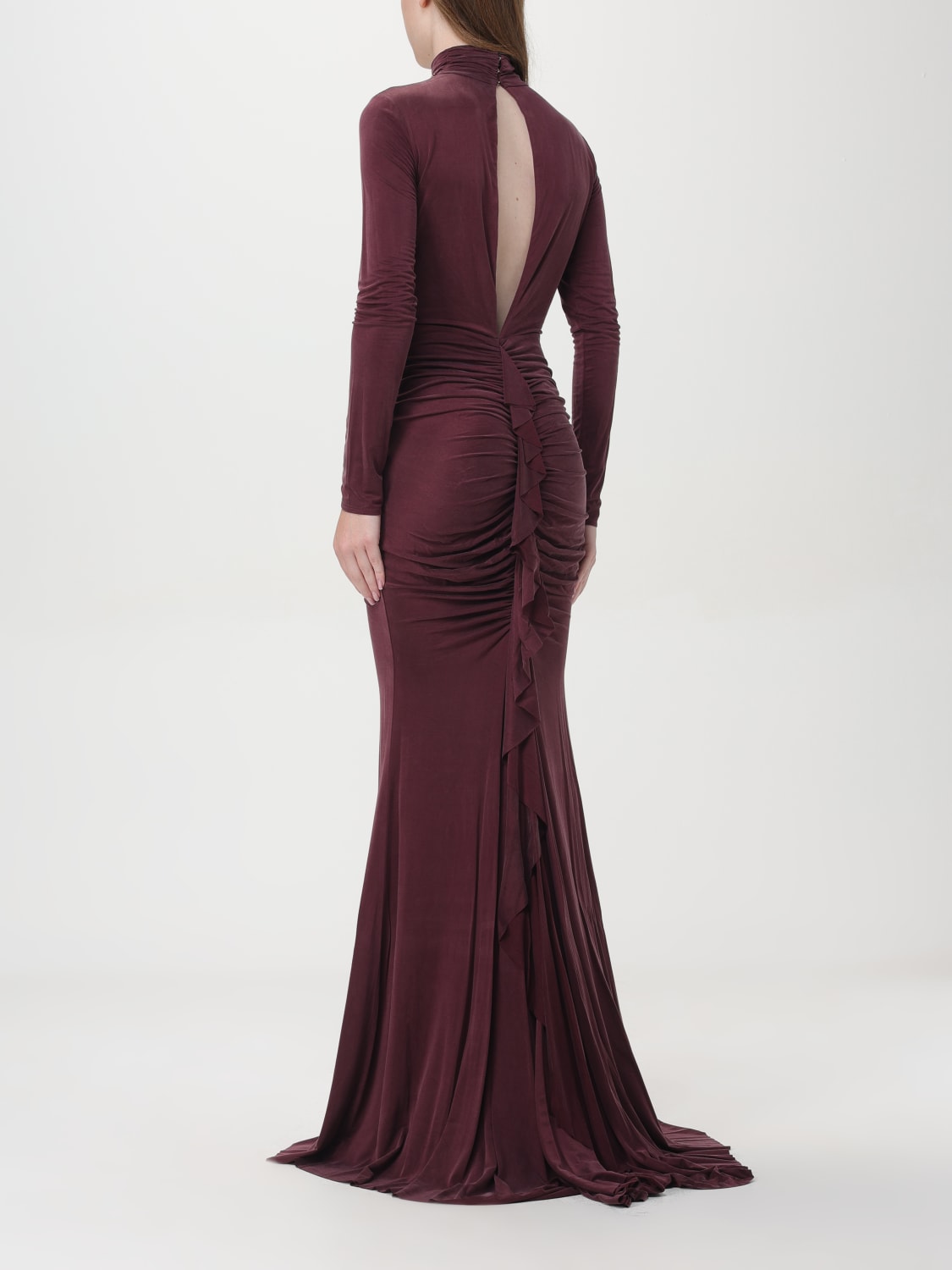 ELISABETTA FRANCHI DRESS: Dress woman Elisabetta Franchi, Burgundy - Img 2