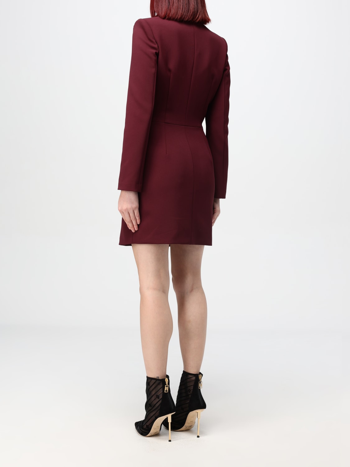 ELISABETTA FRANCHI DRESS: Dress woman Elisabetta Franchi, Burgundy - Img 2