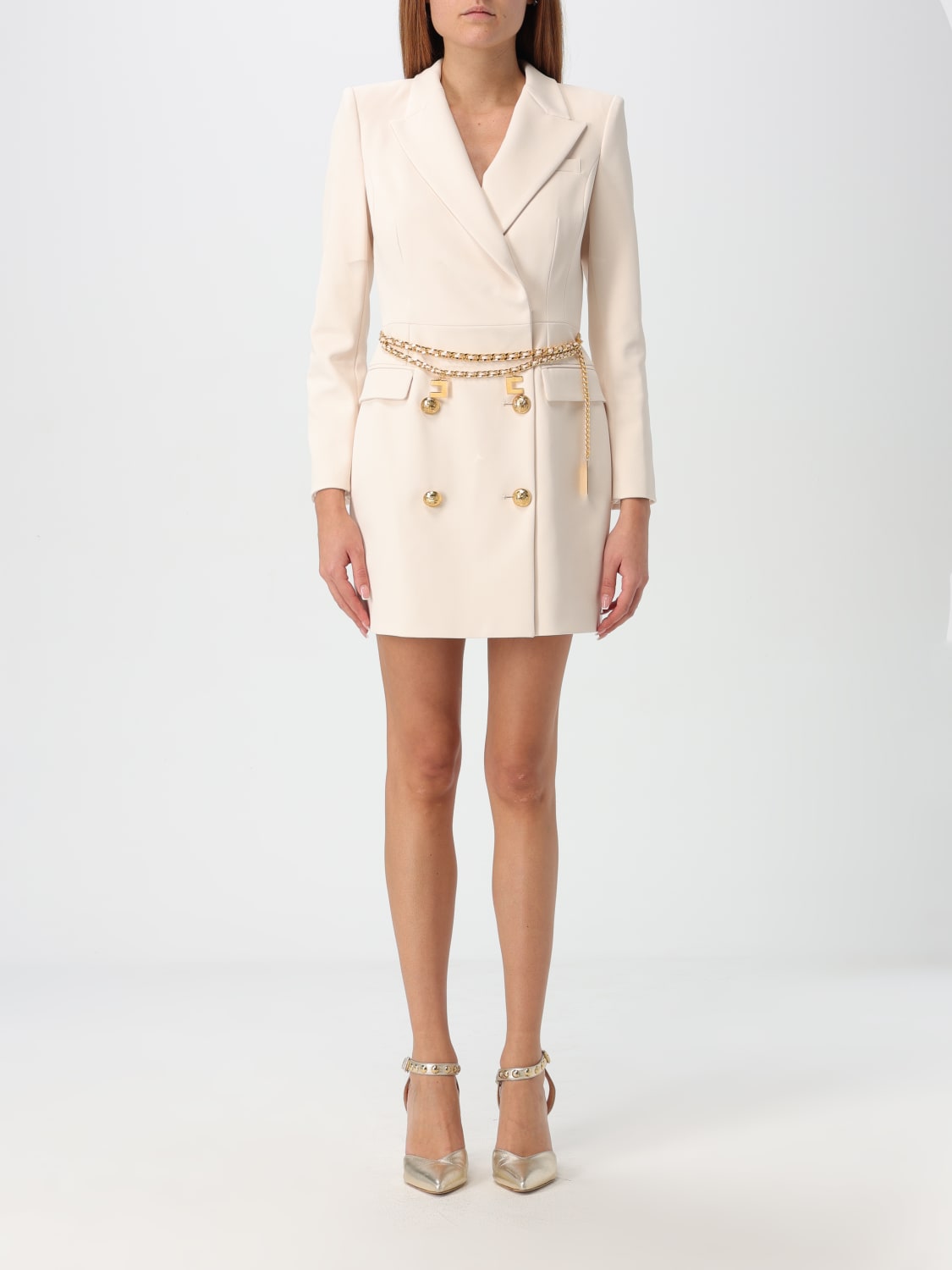 ELISABETTA FRANCHI DRESS: Dress woman Elisabetta Franchi, Yellow Cream - Img 1