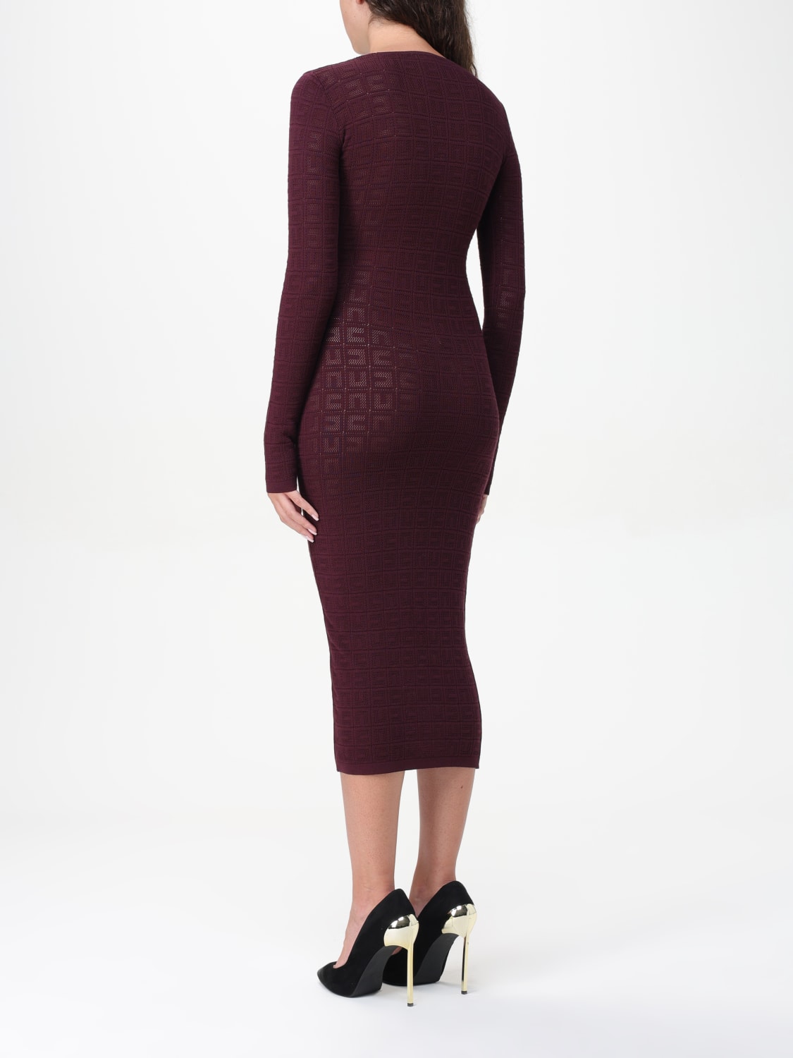 ELISABETTA FRANCHI DRESS: Dress woman Elisabetta Franchi, Burgundy - Img 2