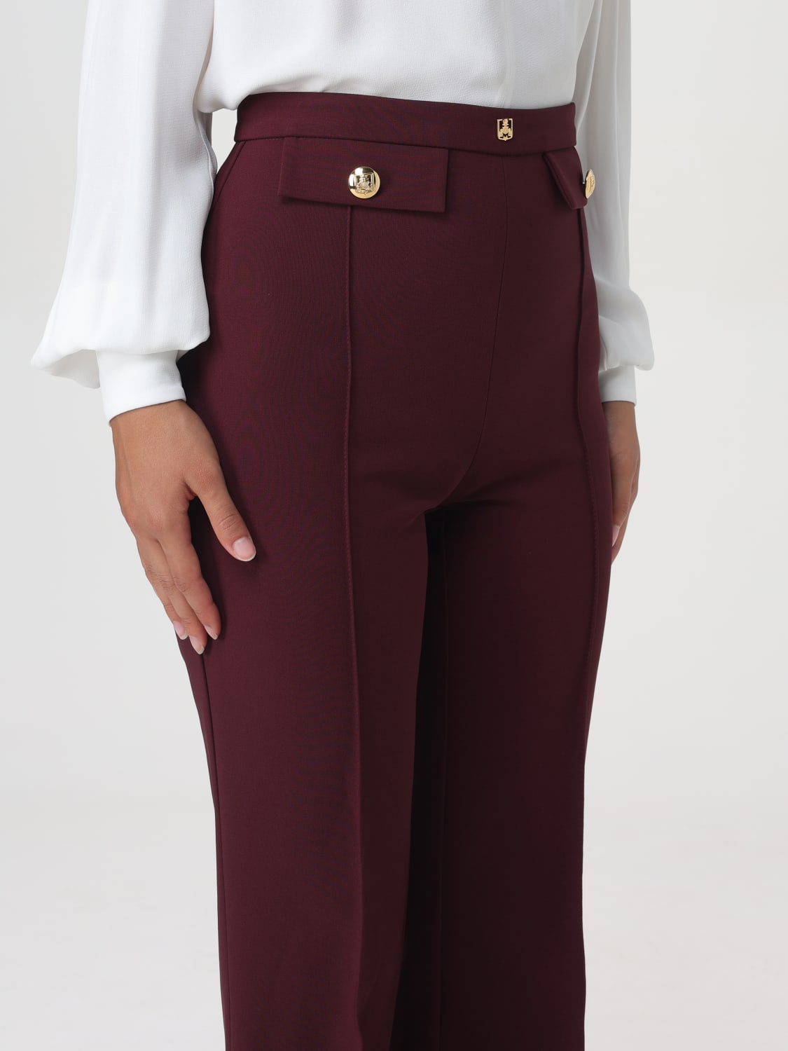 ELISABETTA FRANCHI PANTS: Pants woman Elisabetta Franchi, Burgundy - Img 3