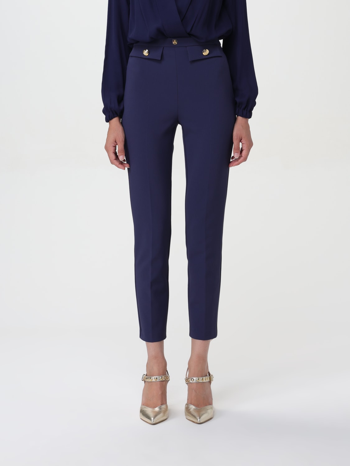 ELISABETTA FRANCHI PANTS: Pants woman Elisabetta Franchi, Blue - Img 1