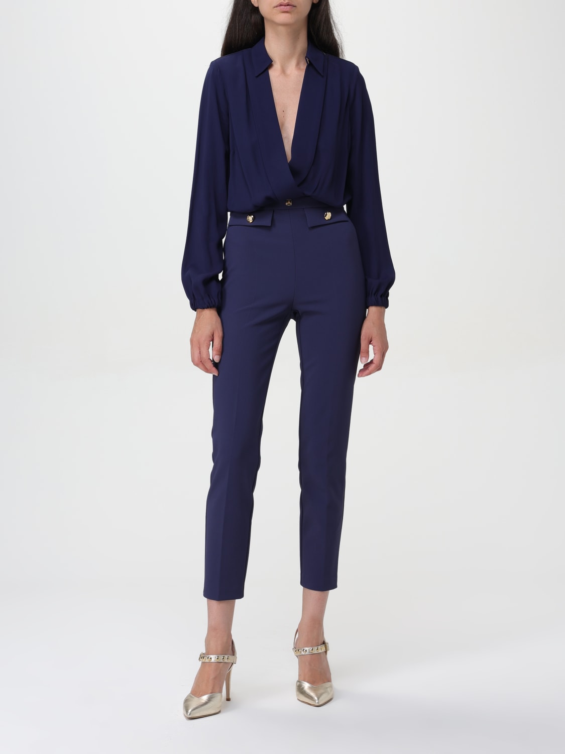 ELISABETTA FRANCHI PANTS: Pants woman Elisabetta Franchi, Blue - Img 2