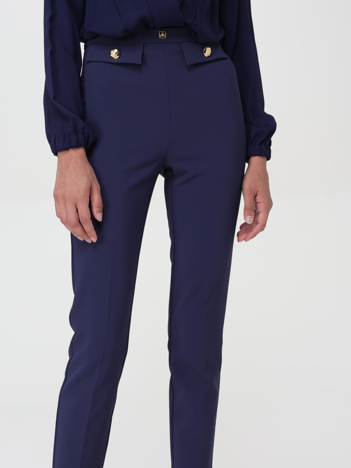 ELISABETTA FRANCHI PANTS: Pants woman Elisabetta Franchi, Blue - Img 4