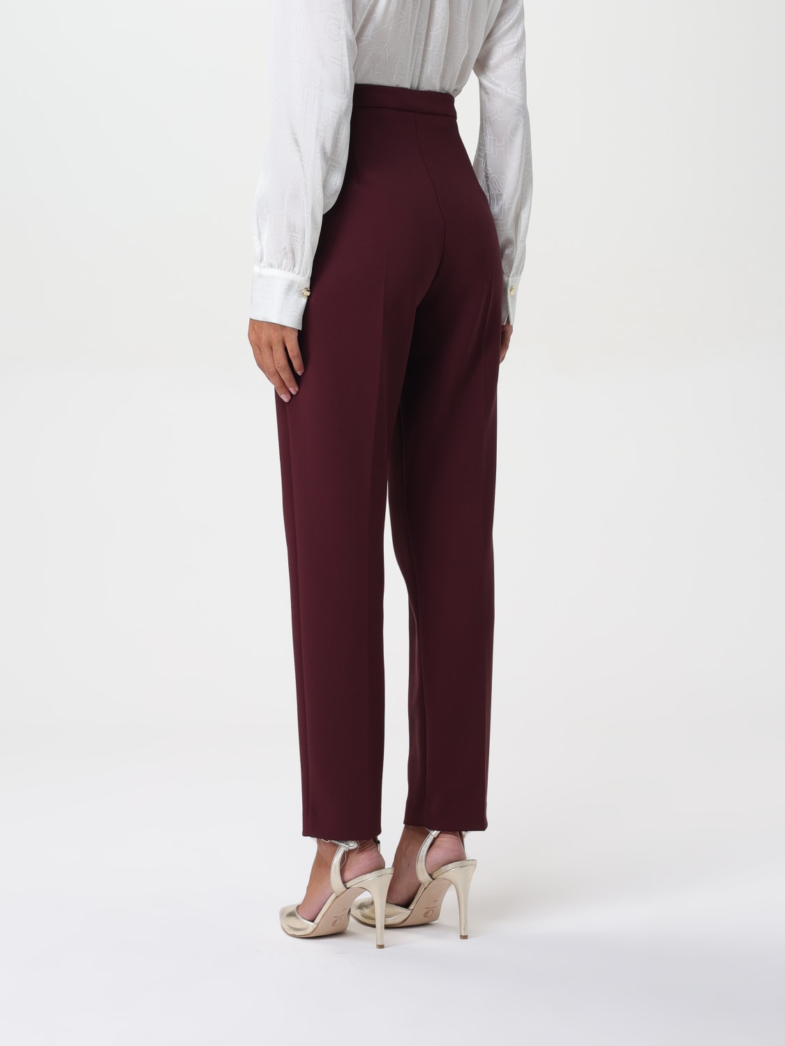 ELISABETTA FRANCHI PANTS: Pants woman Elisabetta Franchi, Burgundy - Img 2