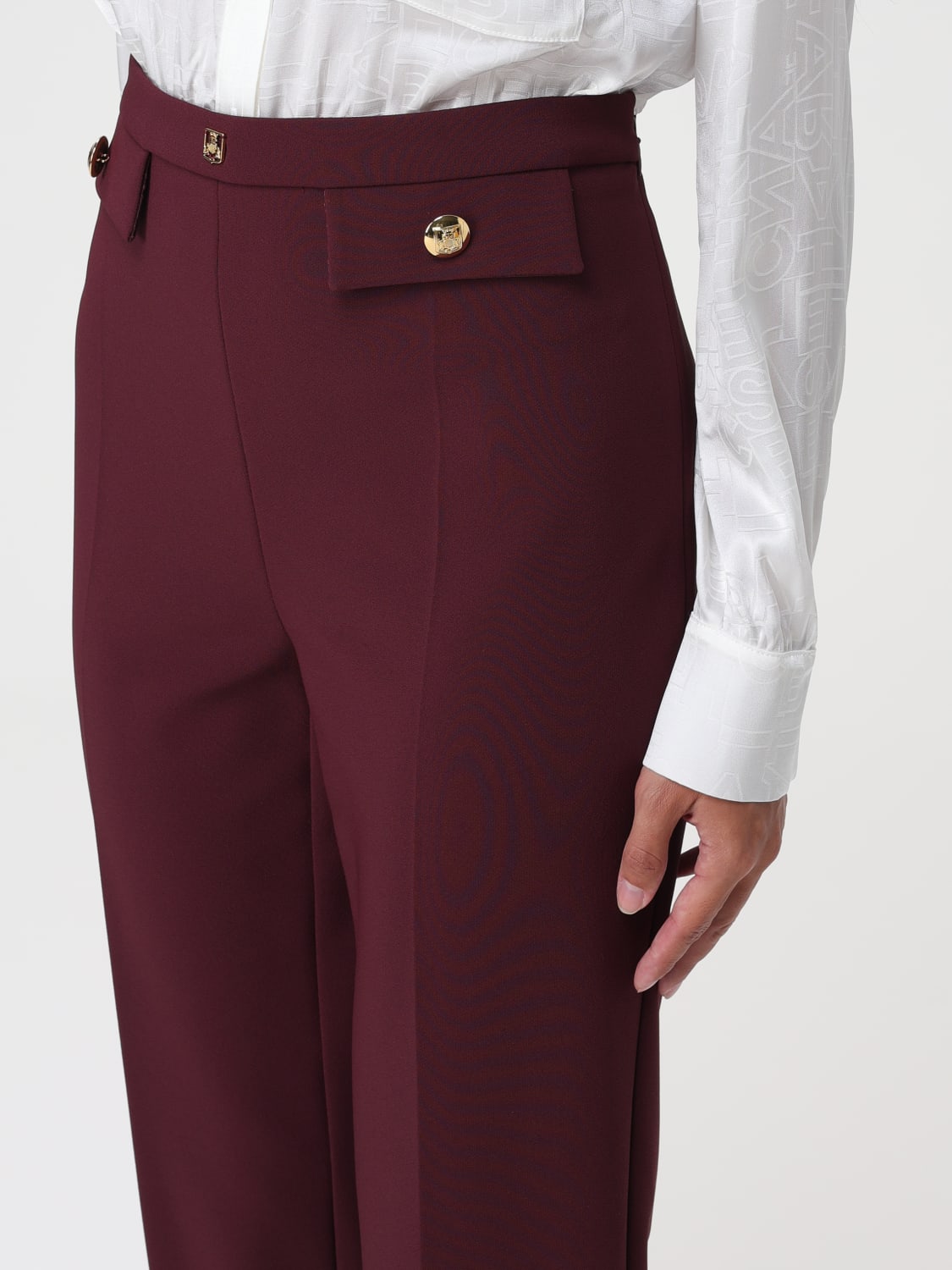 ELISABETTA FRANCHI PANTS: Pants woman Elisabetta Franchi, Burgundy - Img 3