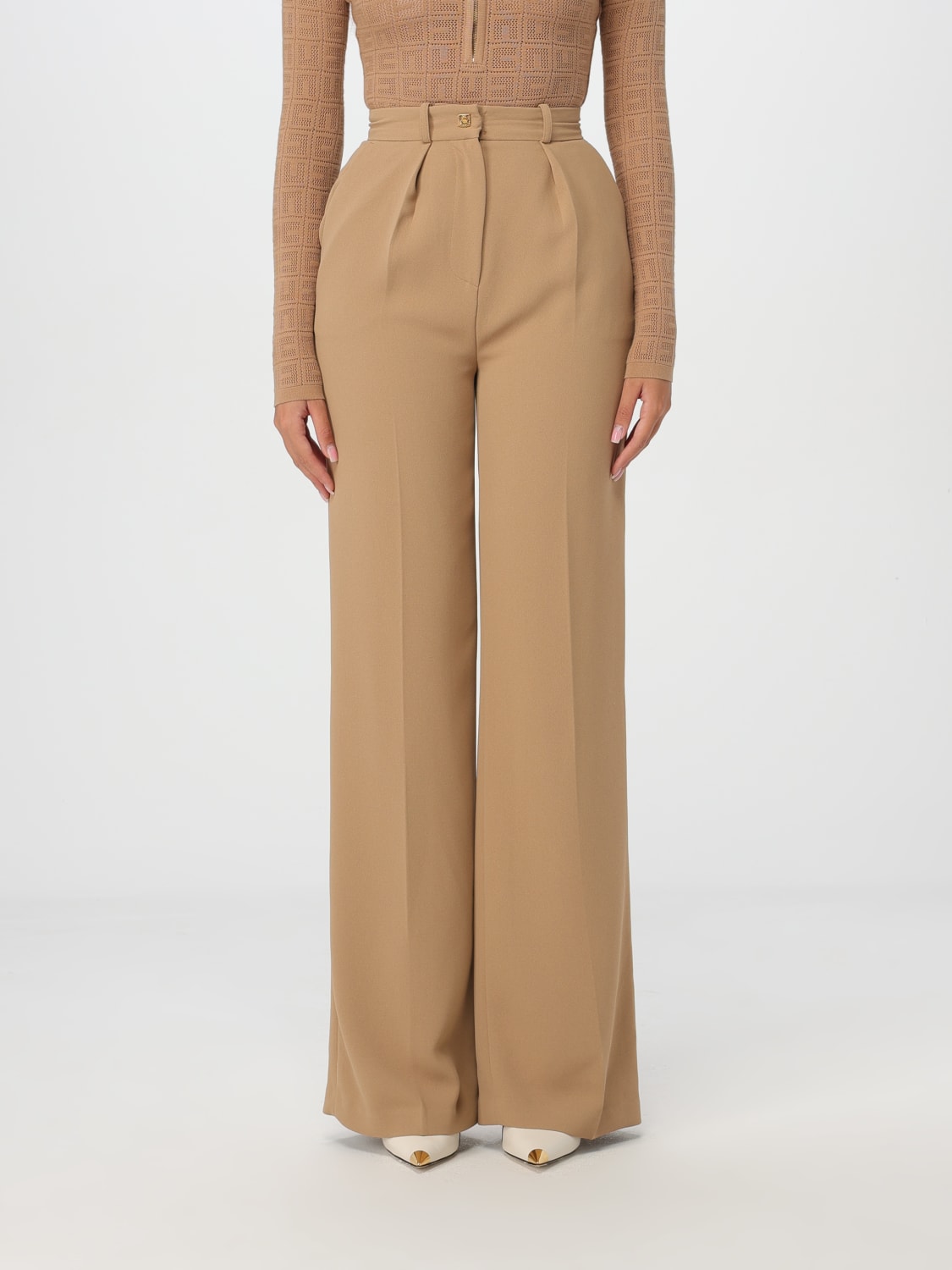 ELISABETTA FRANCHI PANTS: Pants woman Elisabetta Franchi, Camel - Img 1