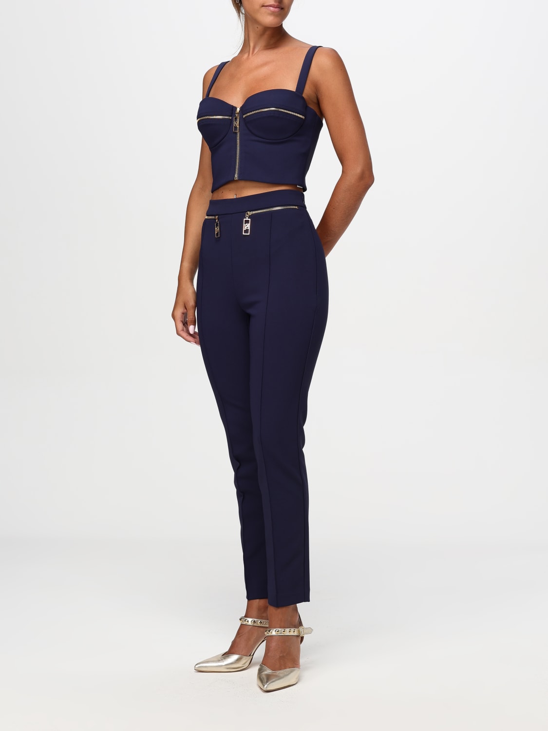 ELISABETTA FRANCHI PANTS: Pants woman Elisabetta Franchi, Blue - Img 2