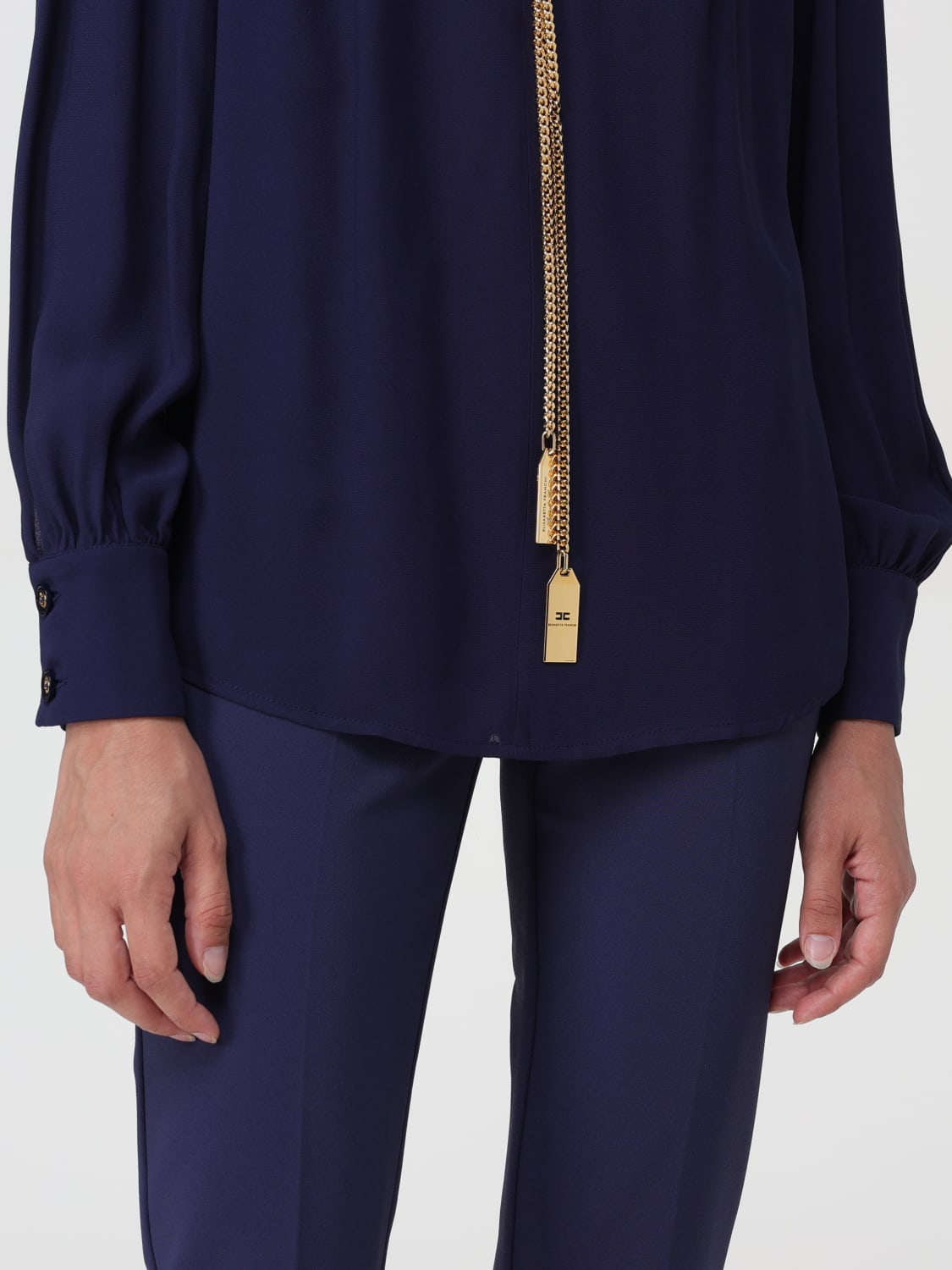 ELISABETTA FRANCHI HEMDBLUSE: Hemdbluse damen Elisabetta Franchi, Blau - Img 3