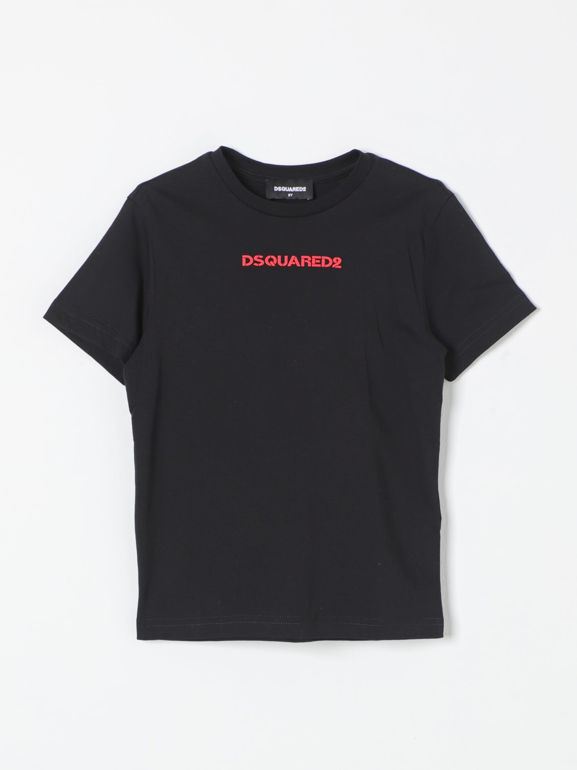 DSQUARED2 T-SHIRT: T-shirt basic con mini logo Dsquared2 Junior, Nero - Img 1