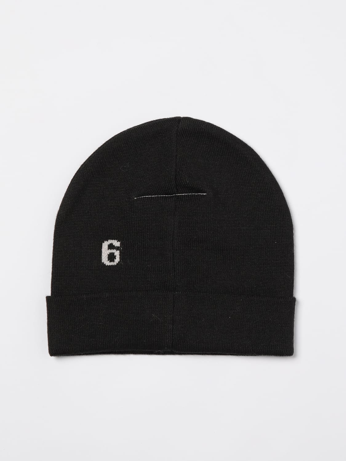 MM6 MAISON MARGIELA CAPPELLO: Cappello MM6 Maison Margiela in misto lana con logo jacquard , Nero - Img 2