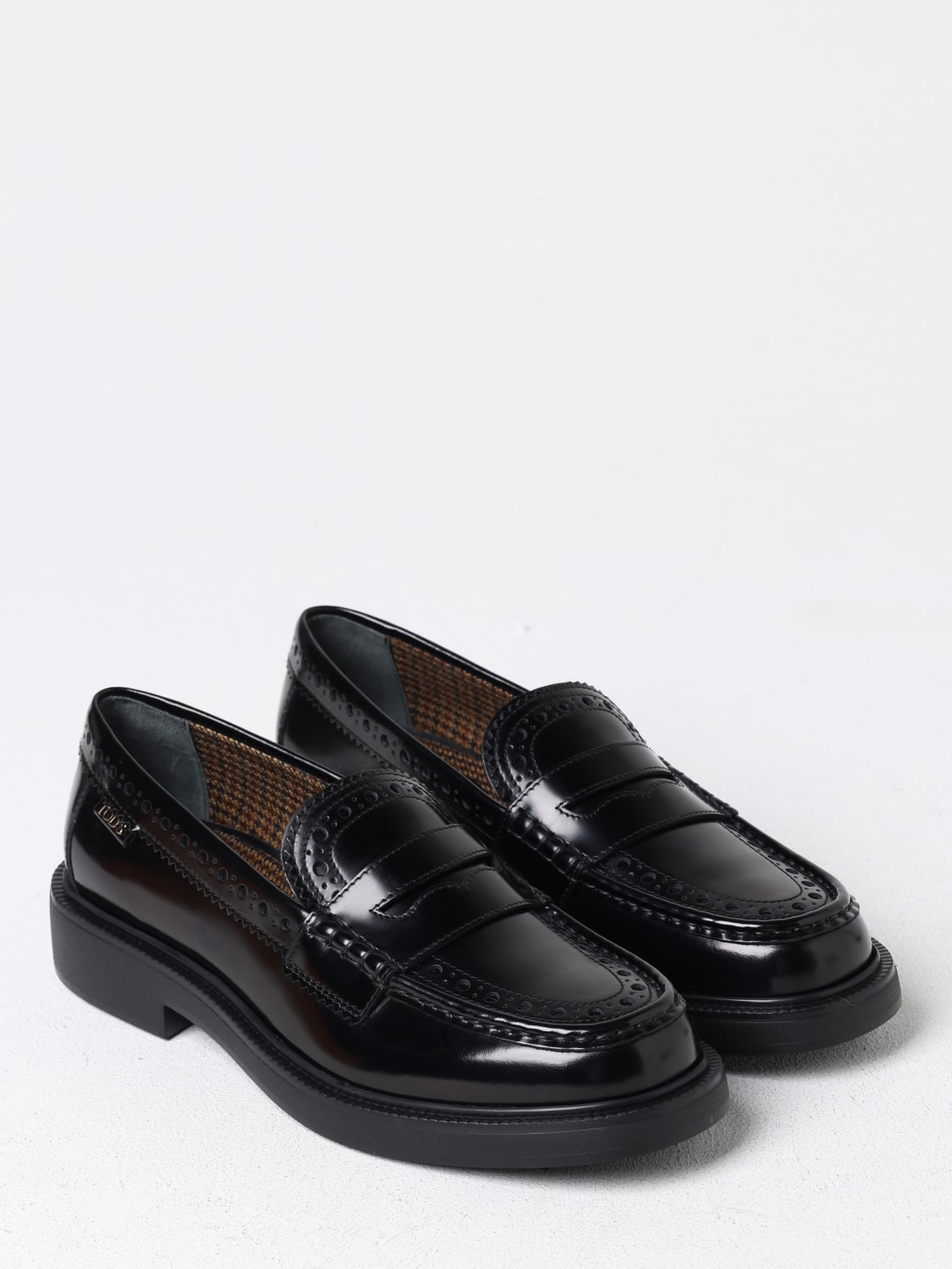 TOD'S MOCASSINI: Mocassino Tod's in pelle spazzolata con motivo brogue , Nero - Img 2