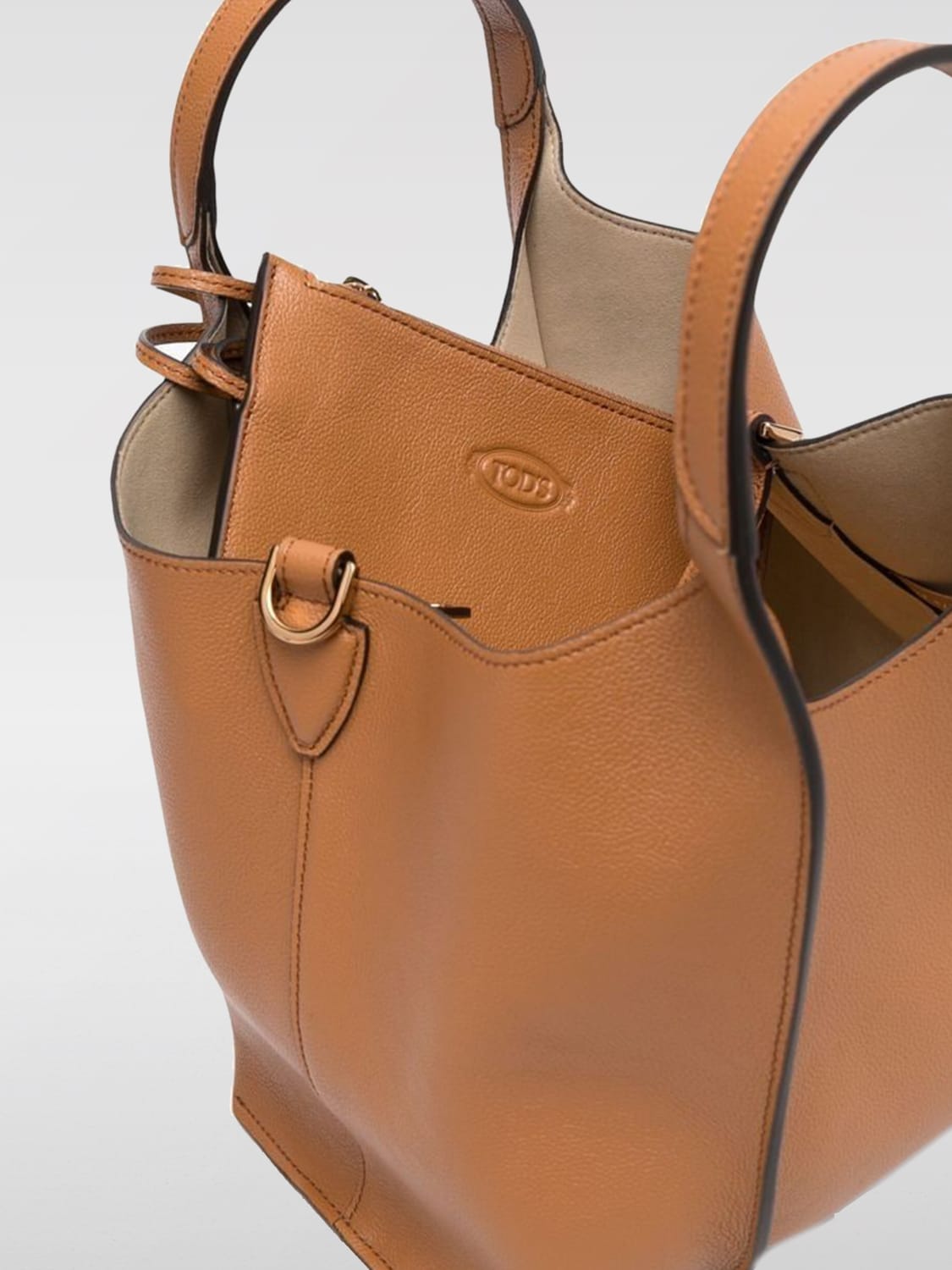 TOD'S BORSA A MANO: Borsa T Timeless Tod's in pelle a grana , Cuoio - Img 4