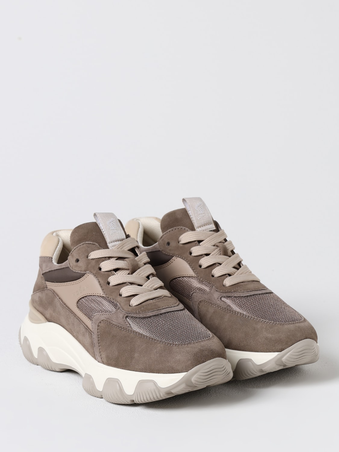 HOGAN SNEAKERS: Sneakers Hogan in camoscio e mesh , Grigio - Img 2