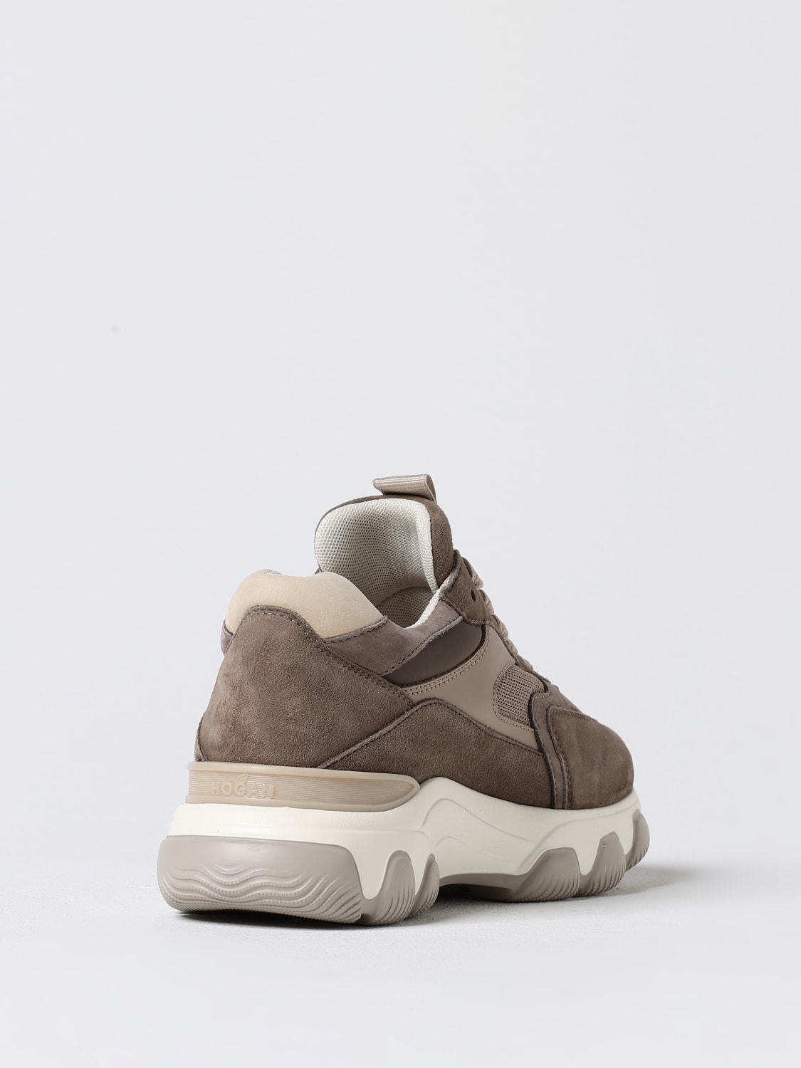 HOGAN SNEAKERS: Sneakers Hogan in camoscio e mesh , Grigio - Img 3