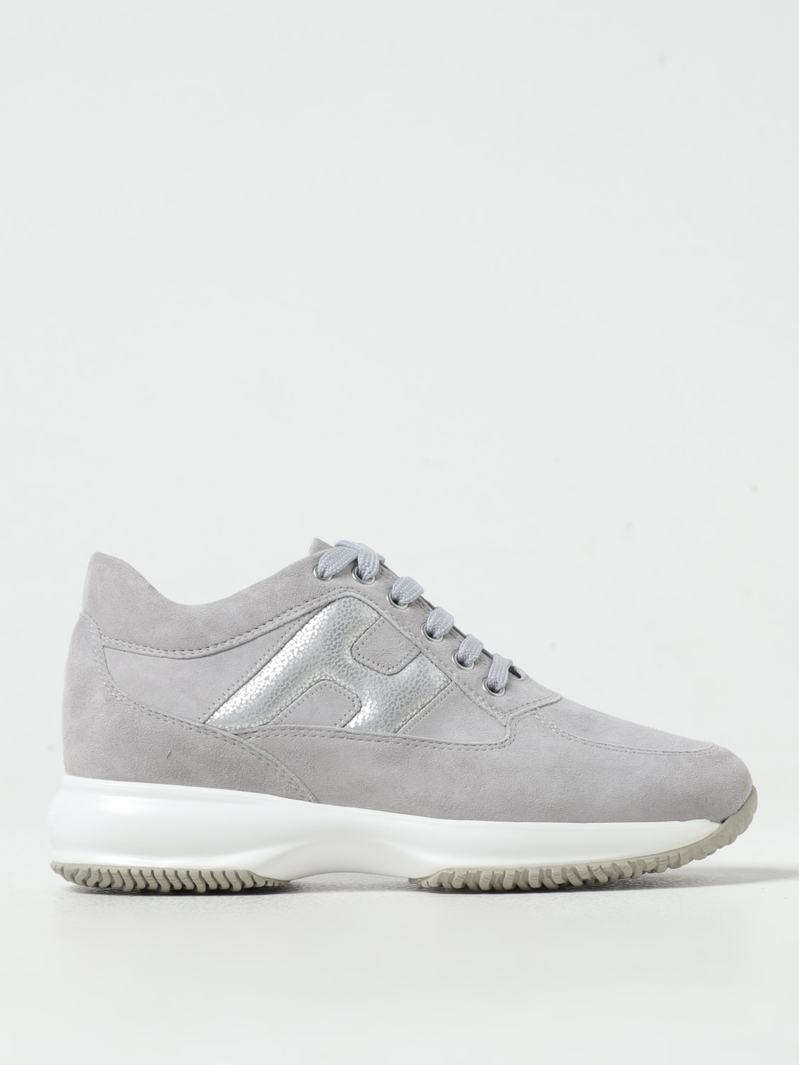 HOGAN SNEAKERS: Sneakers Interactive Hogan in camoscio , Grigio - Img 1