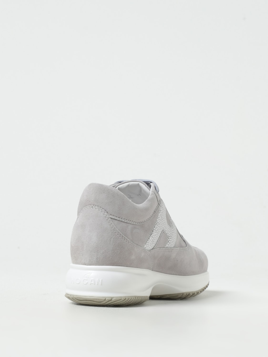 HOGAN SNEAKERS: Sneakers Interactive Hogan in camoscio , Grigio - Img 3