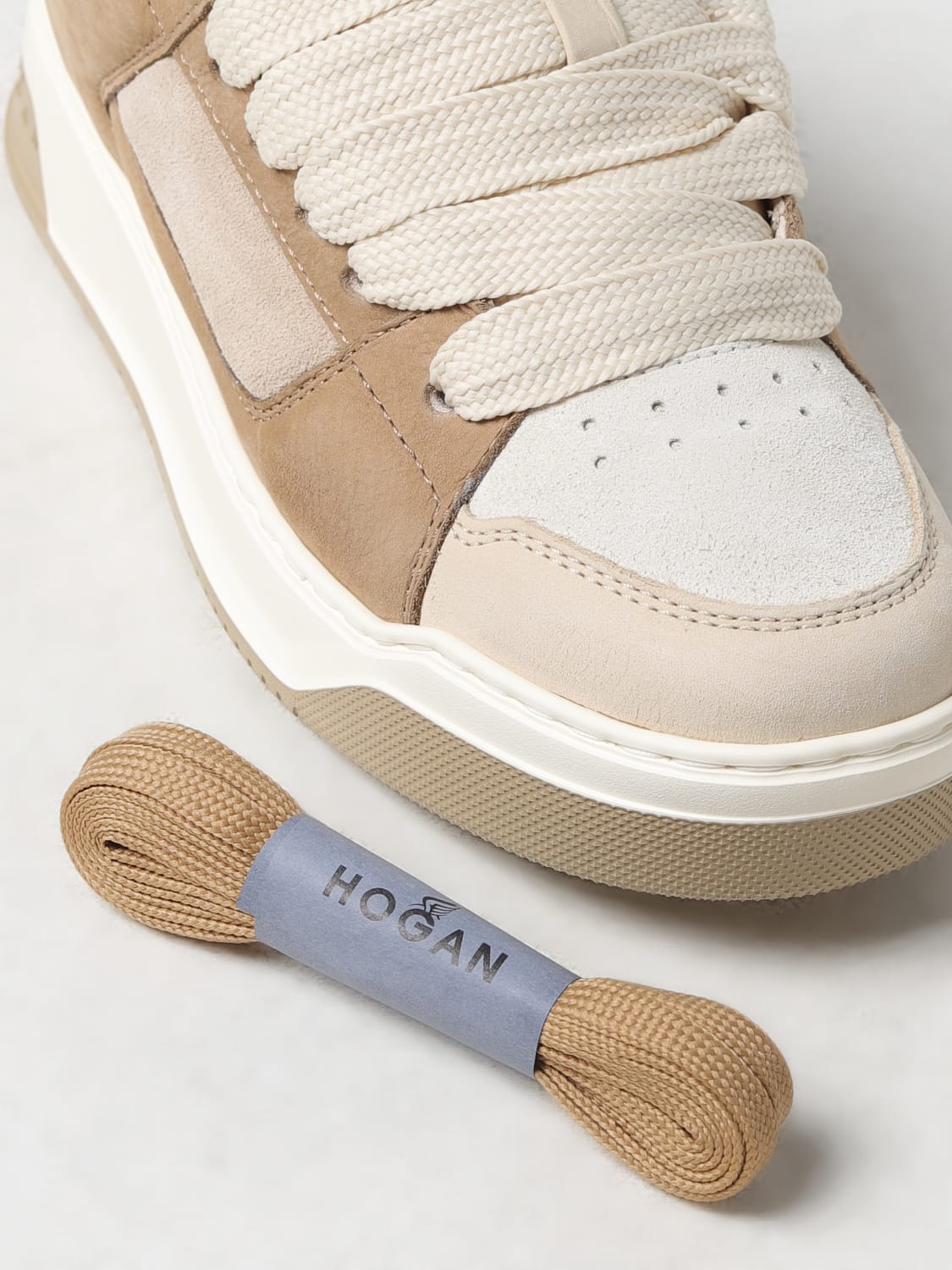 HOGAN SNEAKERS: Sneakers Hogan in camoscio , Beige - Img 4