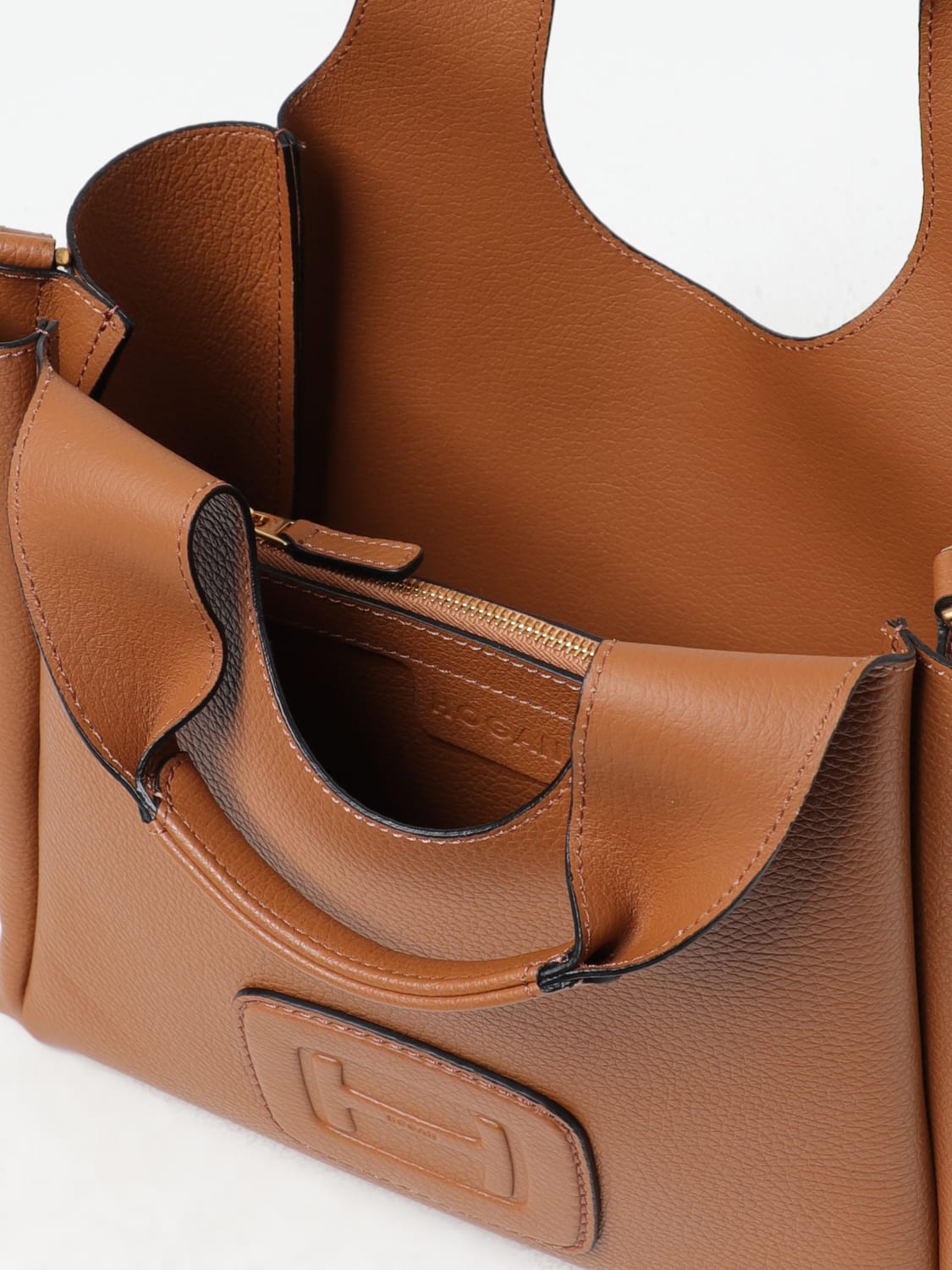 ハンドバッグ HOGAN Woman Handbag Leather KBW01M30200QVD S018 Hogan H-Bag Shopping Bag Small BROWN for Woman
