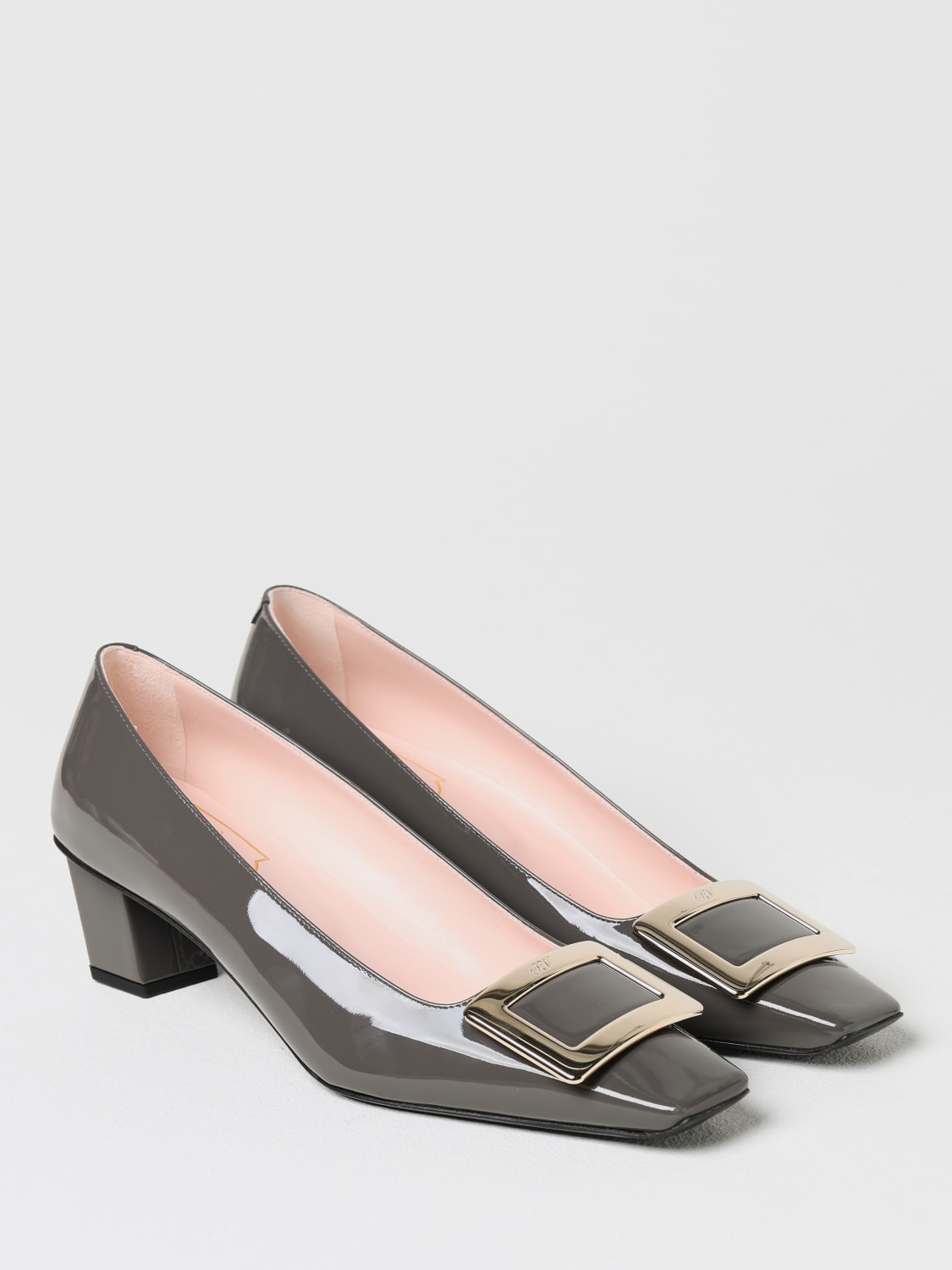 ROGER VIVIER DÉCOLLETÉ: Décolleté Belle Vivier in vernice Roger Vivier , Piombo - Img 2