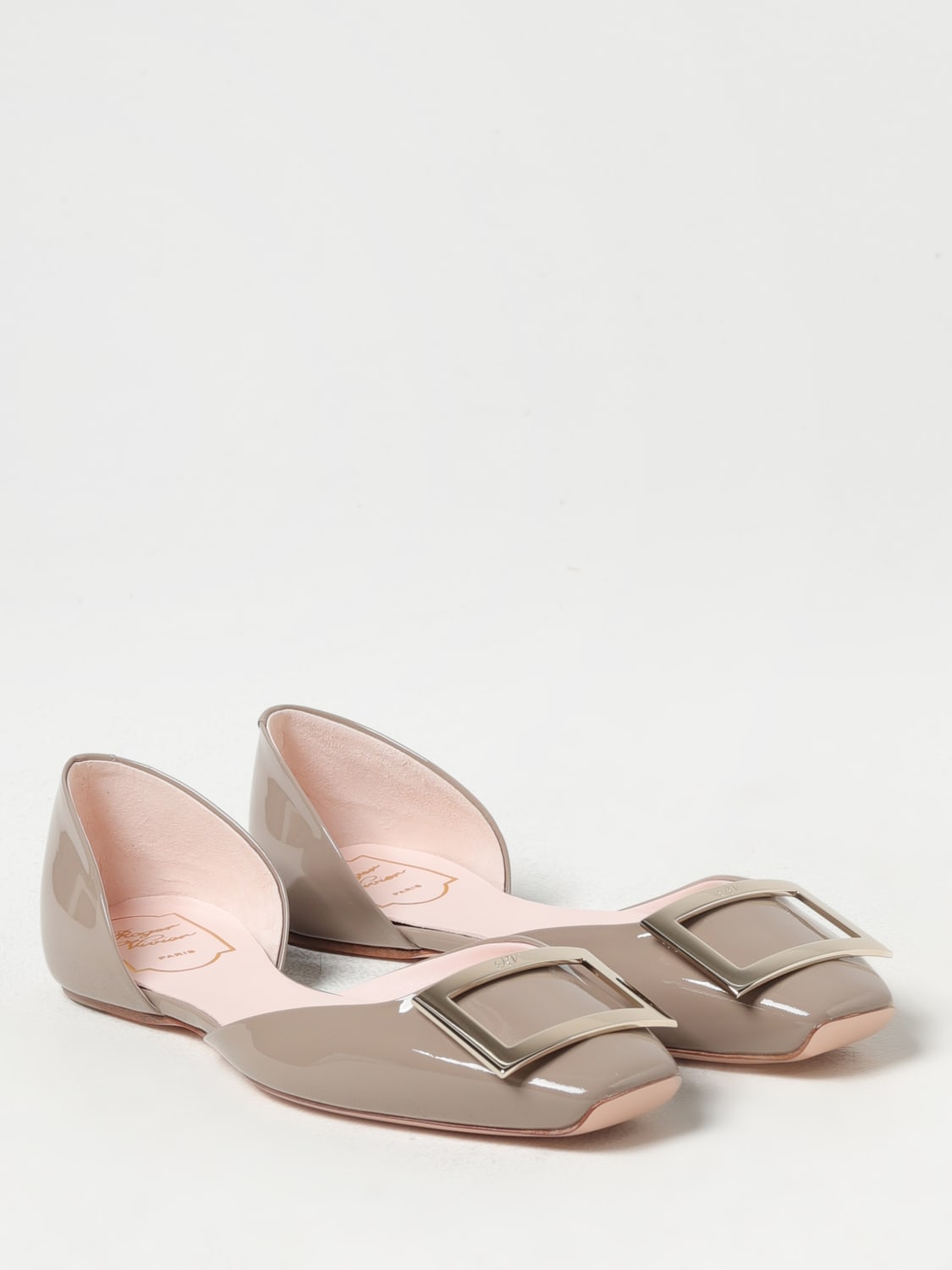 ROGER VIVIER Shoes woman Dove Grey Roger Vivier ballet flats RVW40426940D1P online at GIGLIO.COM