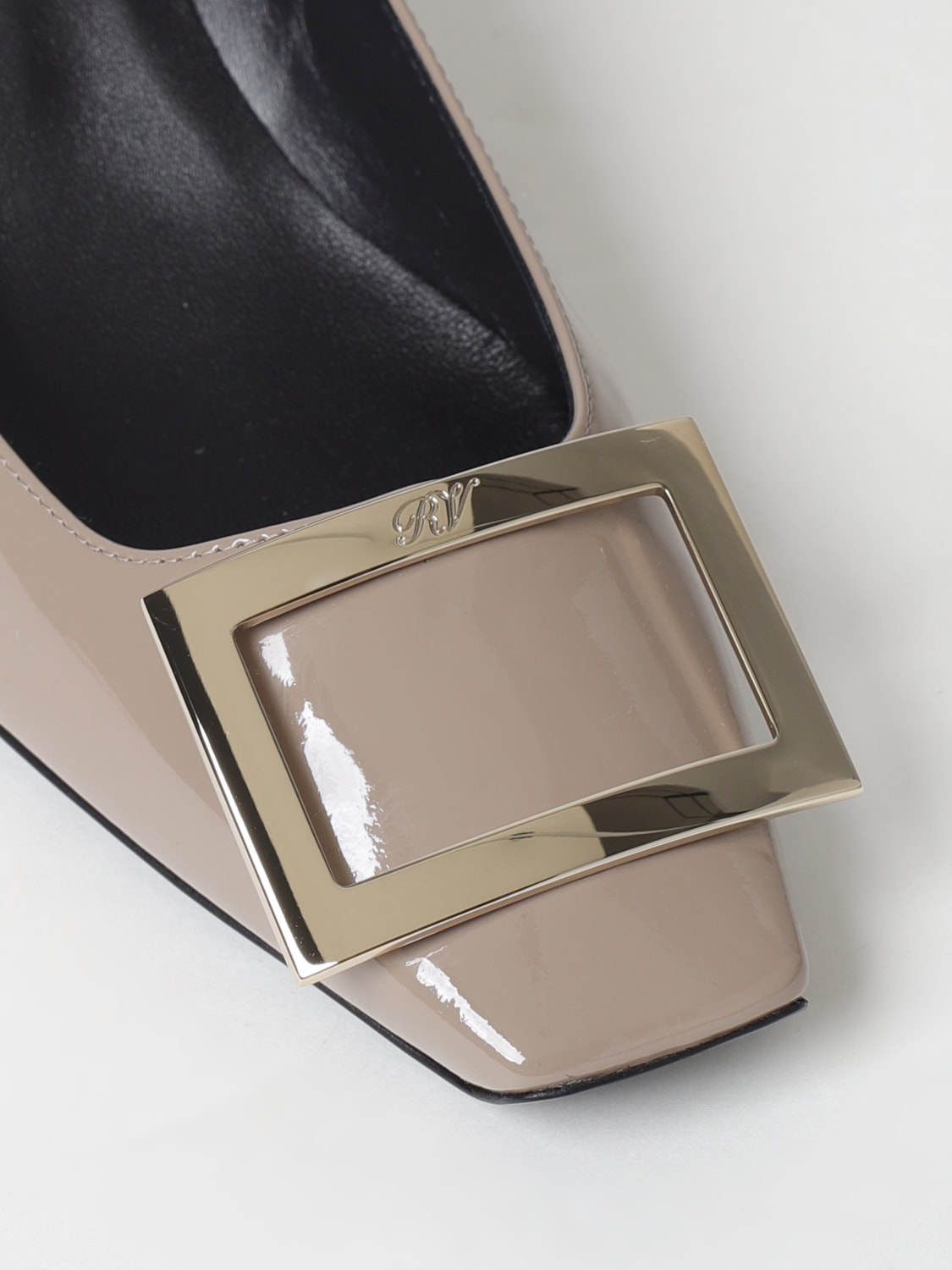 ROGER VIVIER DÉCOLLETÉ: Décolleté Trompette Roger Vivier in vernice , Beige - Img 4