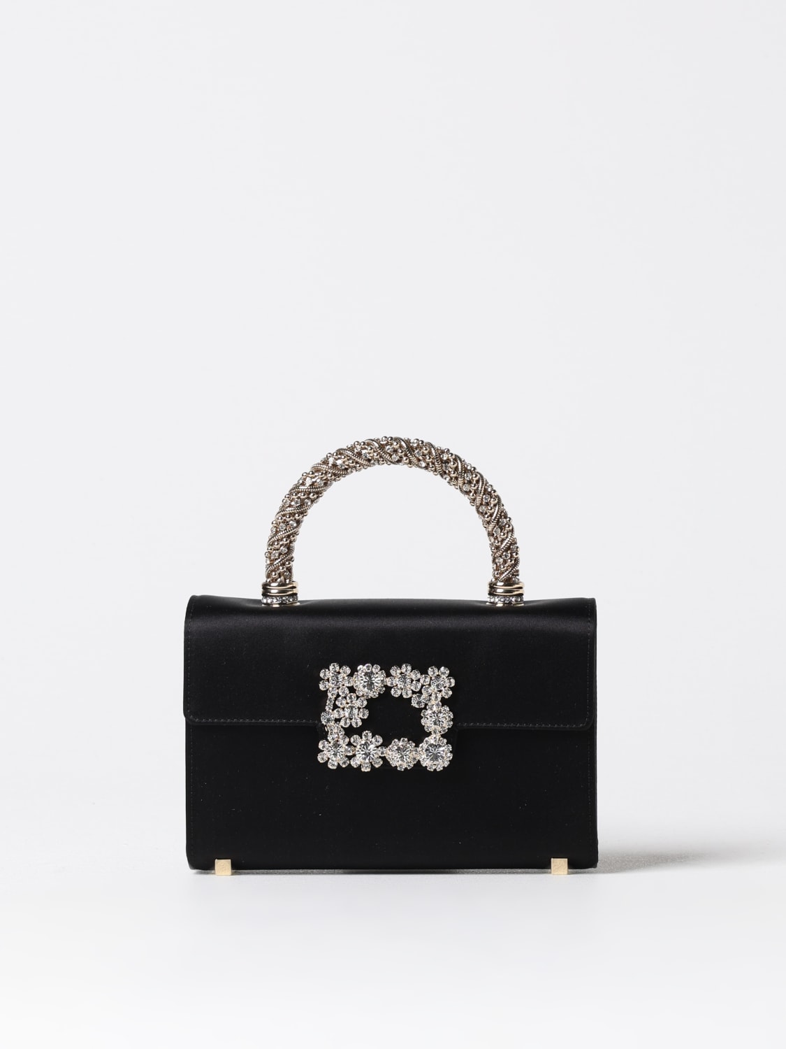 Giglio Borsa Roger Vivier in raso con fibbia gioiello Flower