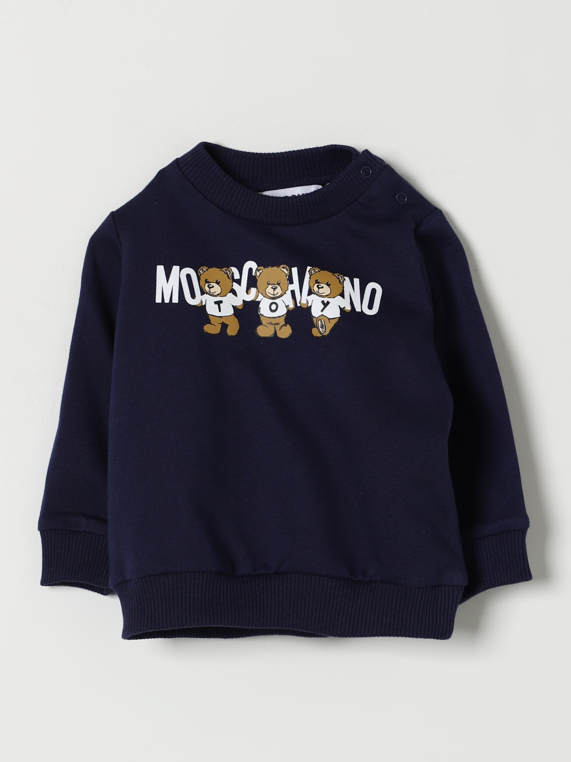 MOSCHINO MAGLIA: Felpa Teddy Moschino in cotone, Blue Navy - Img 1