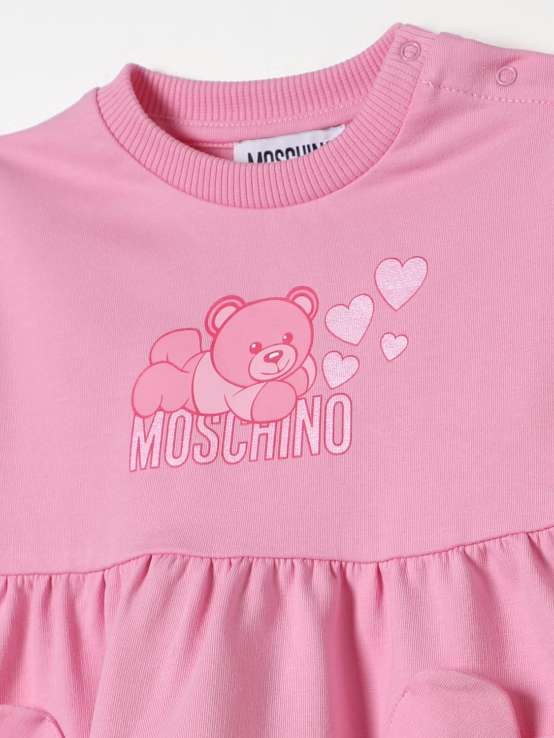 MOSCHINO ABITO: Abito di cotone Teddy Moschino, Rosa - Img 3