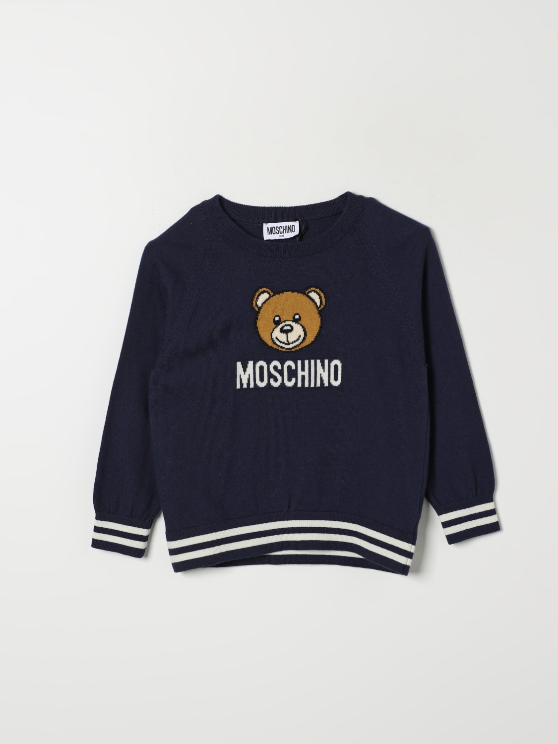 MOSCHINO SWEATER: Sweater kids Moschino, Blue - Img 1