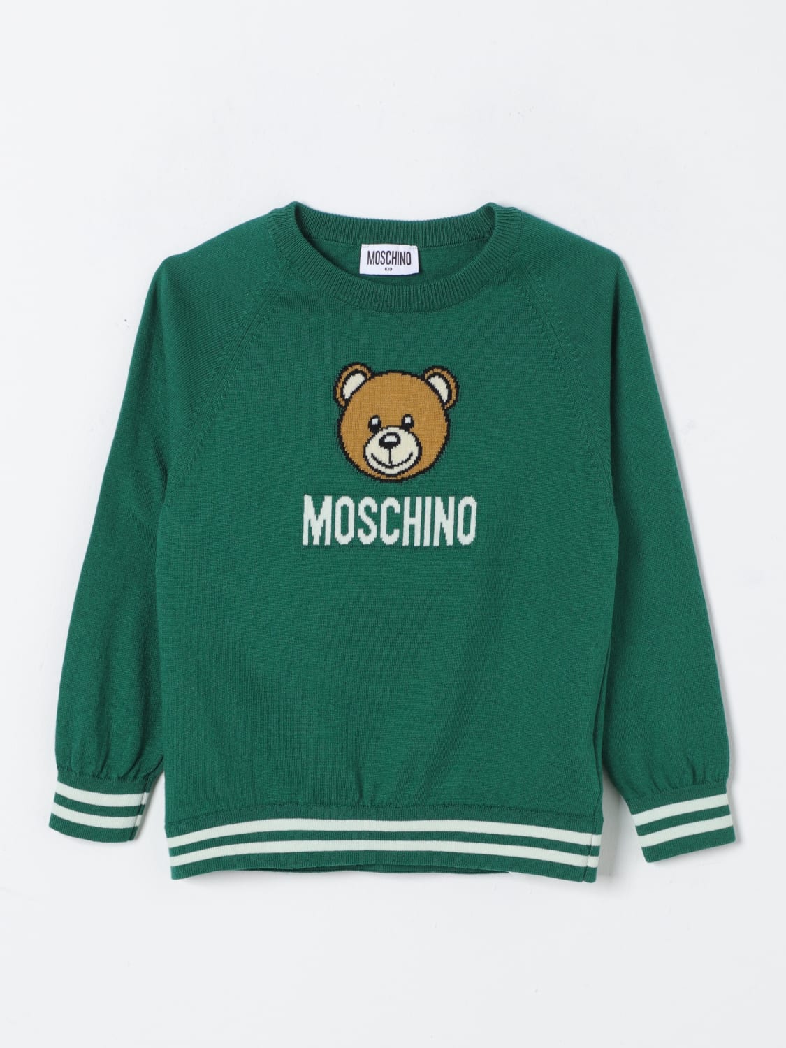 MOSCHINO MAGLIA: Maglia a girocollo Teddy Moschino, Verde - Img 1