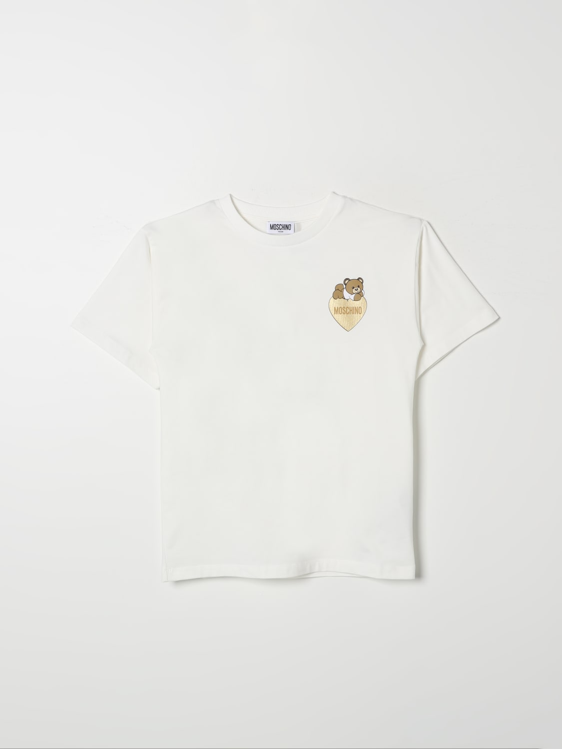 MOSCHINO T-SHIRT: T-shirt Teddy Moschino in cotone, Bianco - Img 1