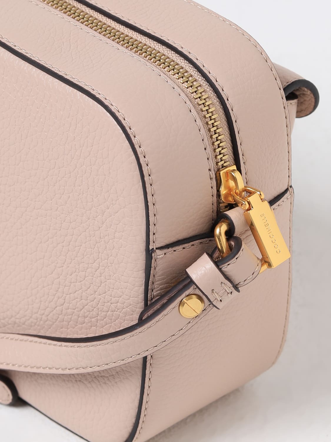 COCCINELLE BORSA MINI: Borsa Beat Coccinelle in pelle a grana, Rosa - Img 3