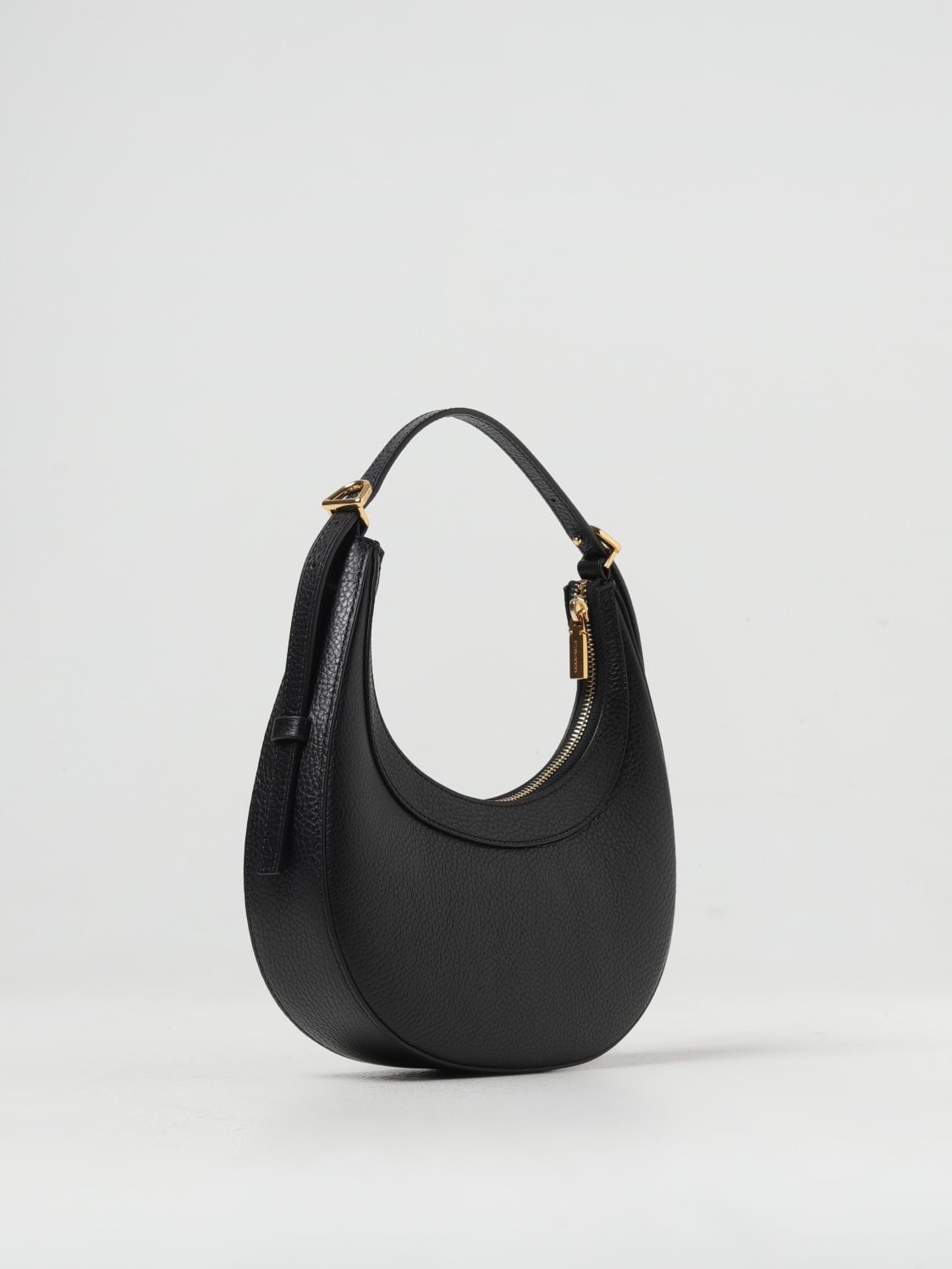 COCCINELLE BORSA A SPALLA: Borsa Whisper Coccinelle in pelle a grana , Nero - Img 2