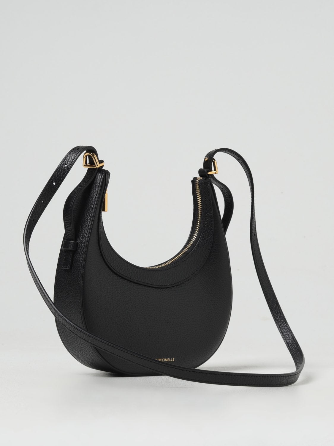 COCCINELLE BORSA A SPALLA: Borsa Whisper Coccinelle in pelle a grana , Nero - Img 3