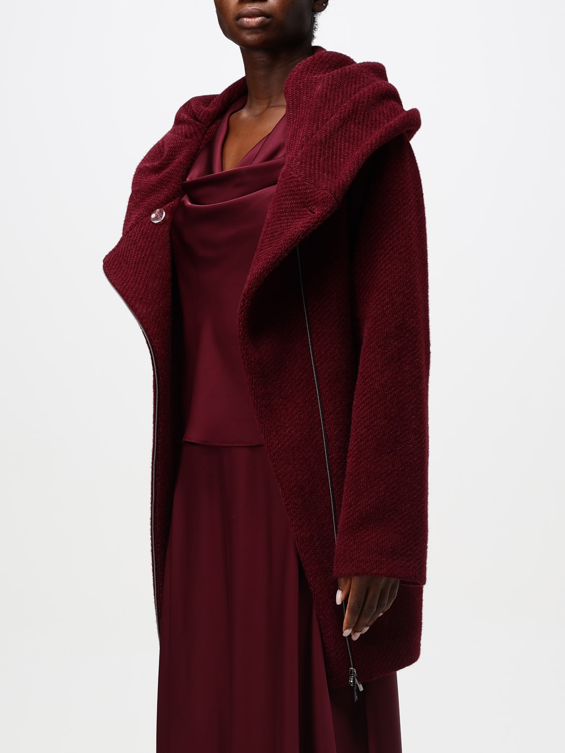 HANITA COAT: Coat woman Hanita, Burgundy - Img 3