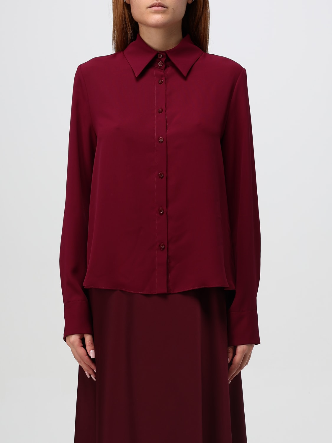 HANITA SHIRT: Hanita crêpe shirt, Burgundy - Img 1