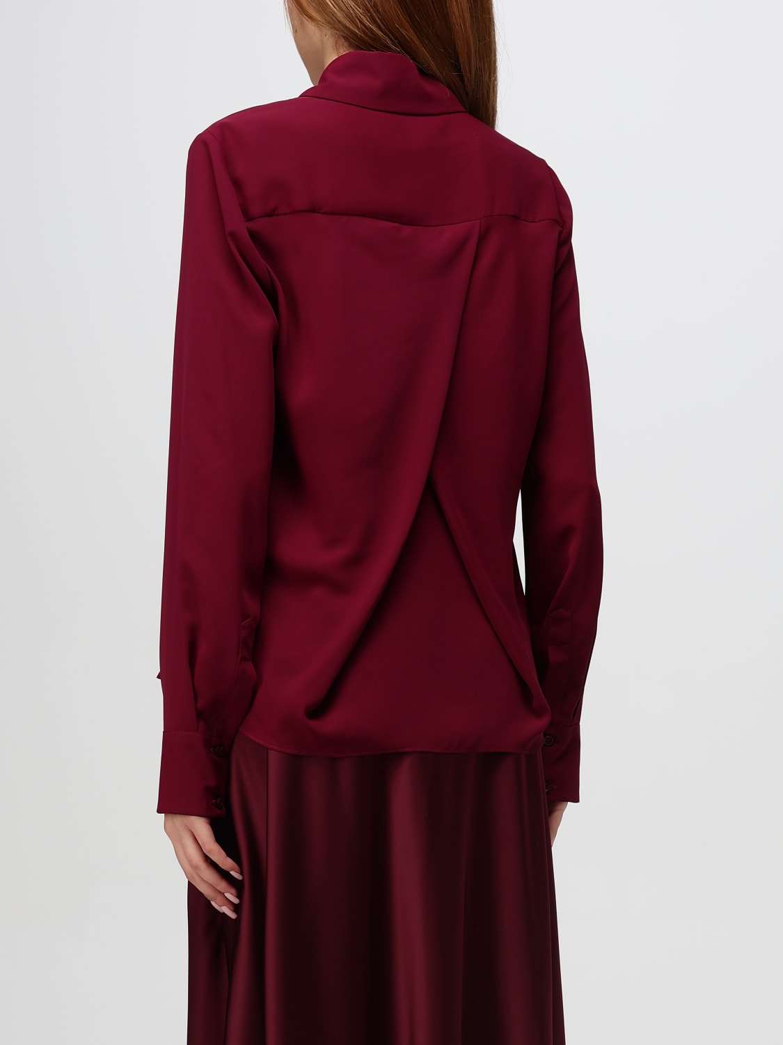 HANITA SHIRT: Hanita crêpe shirt, Burgundy - Img 2