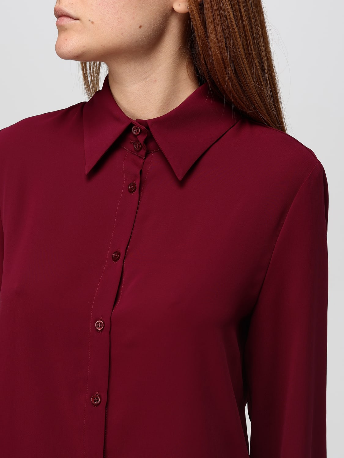 HANITA SHIRT: Hanita crêpe shirt, Burgundy - Img 3