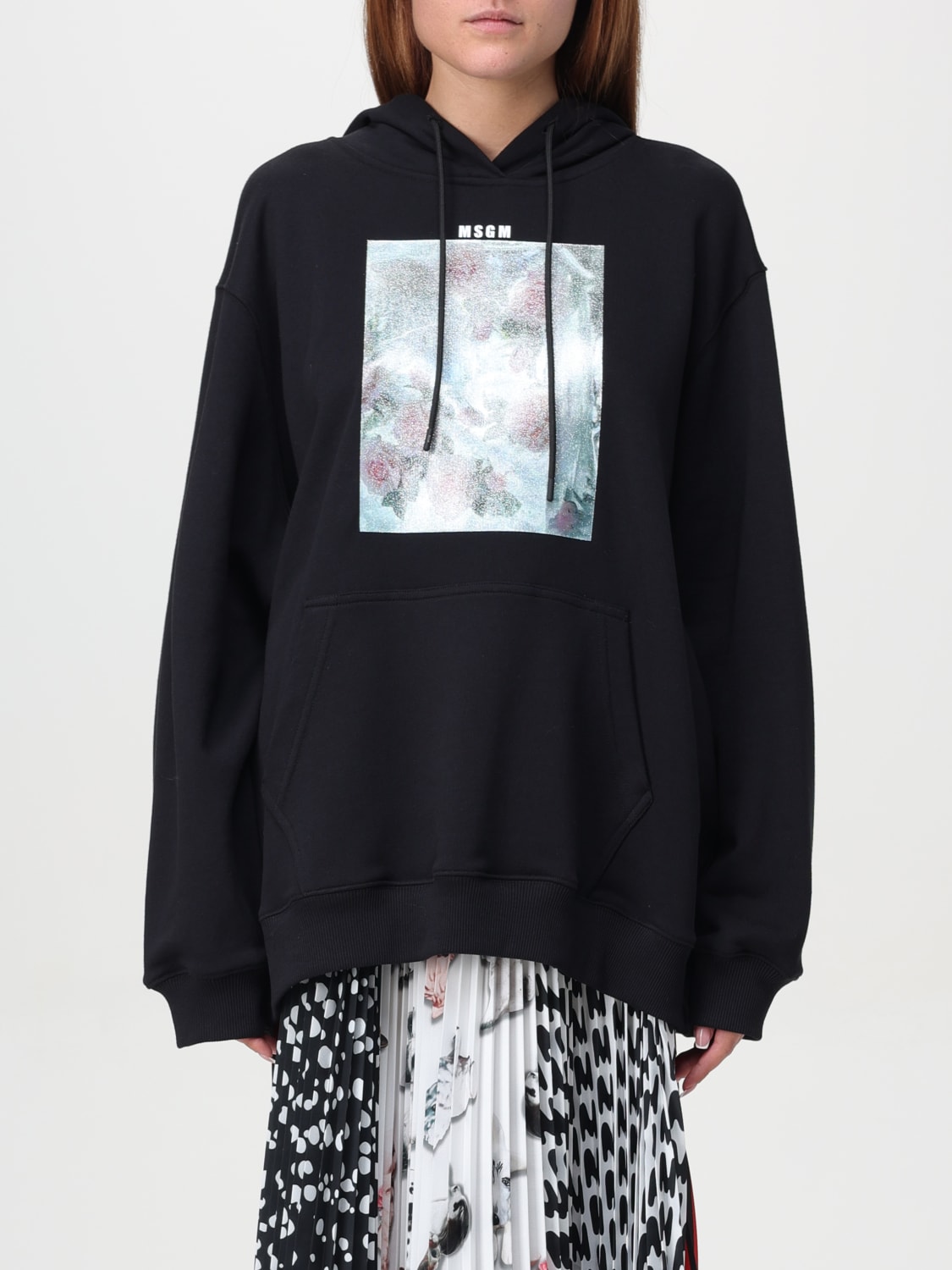 MSGM SWEATSHIRT: Sweatshirt woman MSGM, Black - Img 1