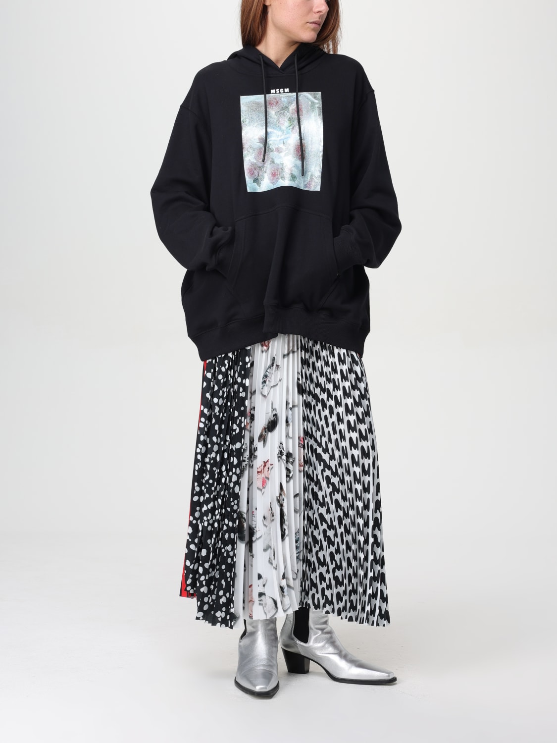 MSGM SWEATSHIRT: Sweatshirt woman MSGM, Black - Img 2