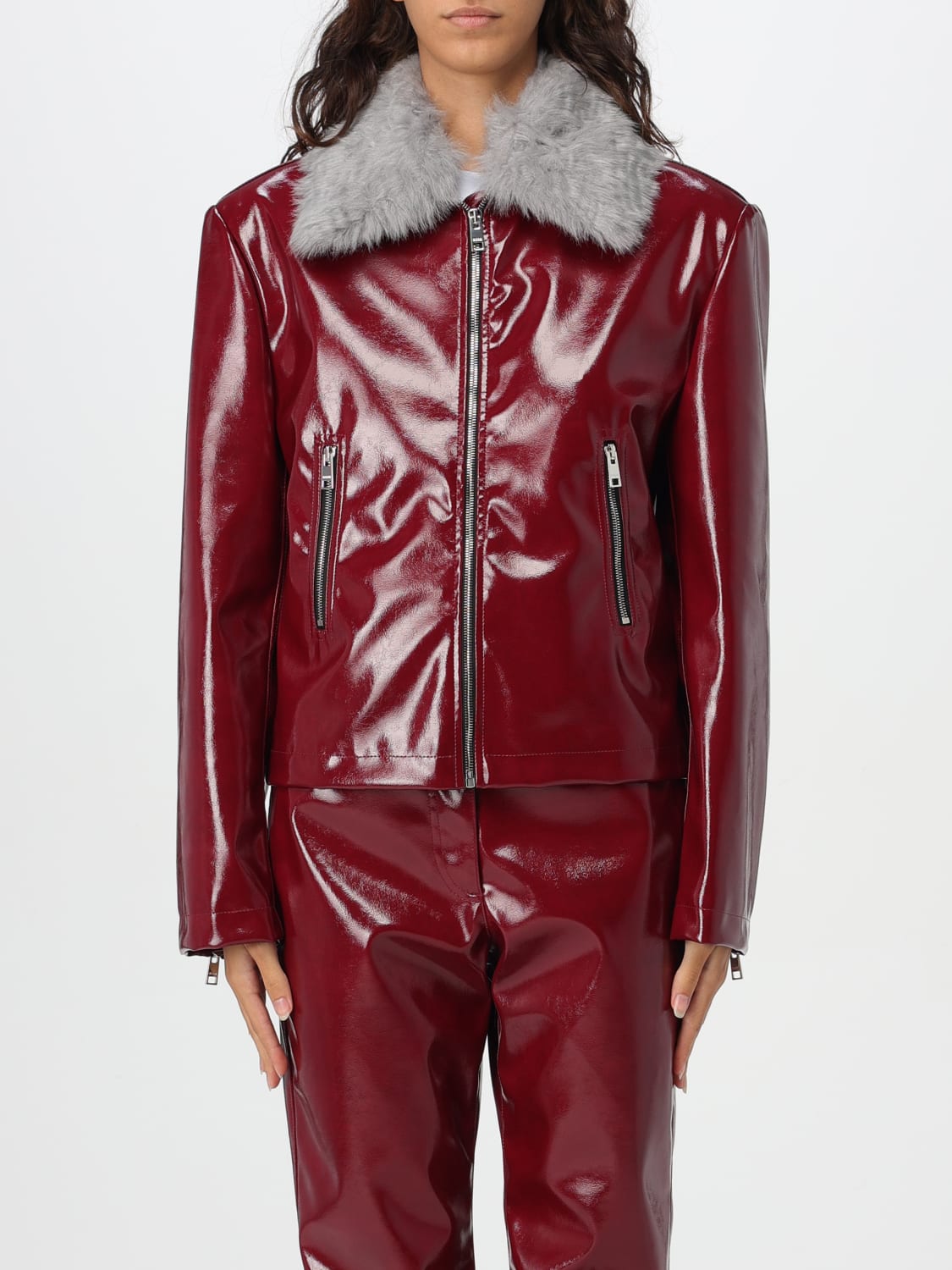 MSGM JACKET: Jacket woman MSGM, Burgundy - Img 1