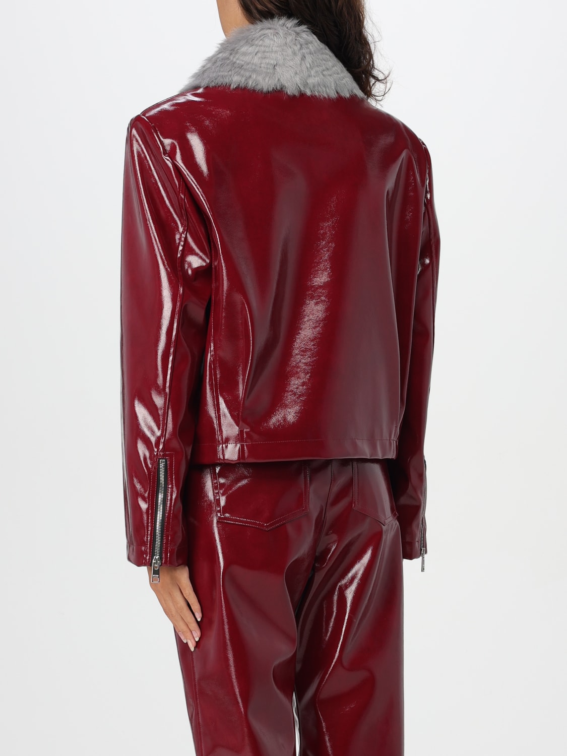 MSGM JACKET: Jacket woman MSGM, Burgundy - Img 3