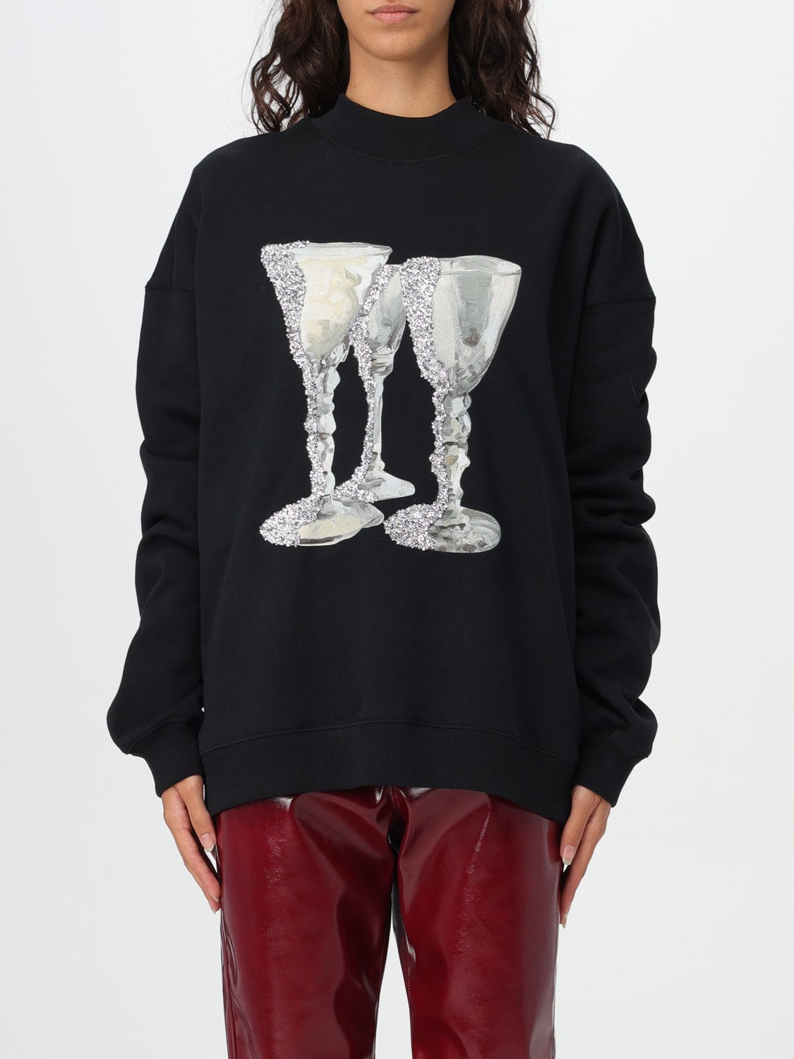 MSGM SWEATSHIRT: Sweatshirt woman MSGM, Black - Img 1