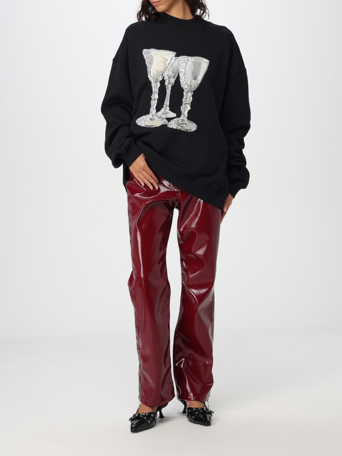 MSGM SWEATSHIRT: Sweatshirt woman MSGM, Black - Img 2