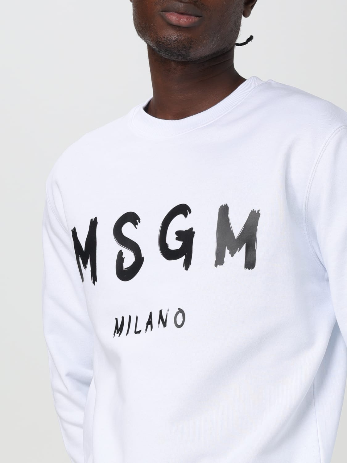 MSGM SWEATSHIRT: Sweatshirt herren MSGM, Weiss 2 - Img 4