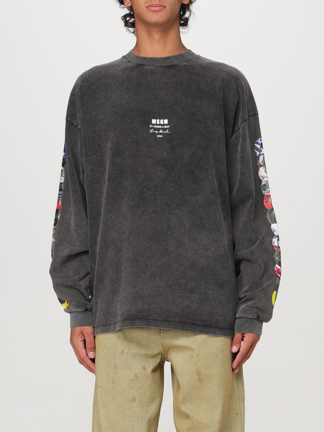 MSGM SWEATSHIRT: T-shirt homme MSGM, Gris - Img 1