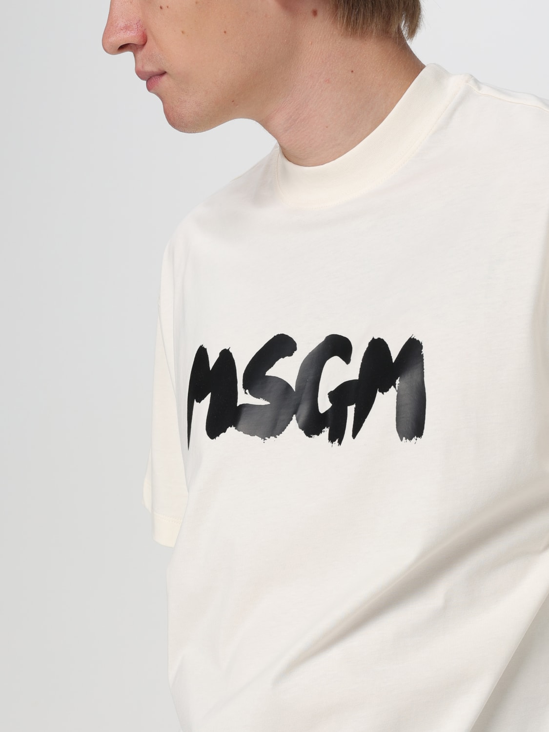 MSGM 티셔츠: 티셔츠 남성 MSGM, 내추럴 - Img 3